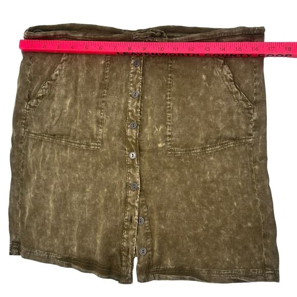 CHASER Heirloom Wovens Drawstring Button Down Skirt Women Size XS - Picture 4 of 10